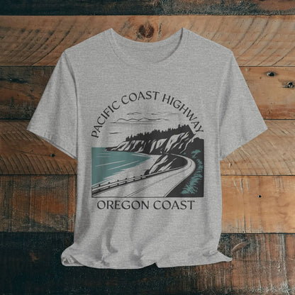Oregon Pacific Coast Highway Unisex T-shirt PCH T-Shirt Printify Athletic Heather XS