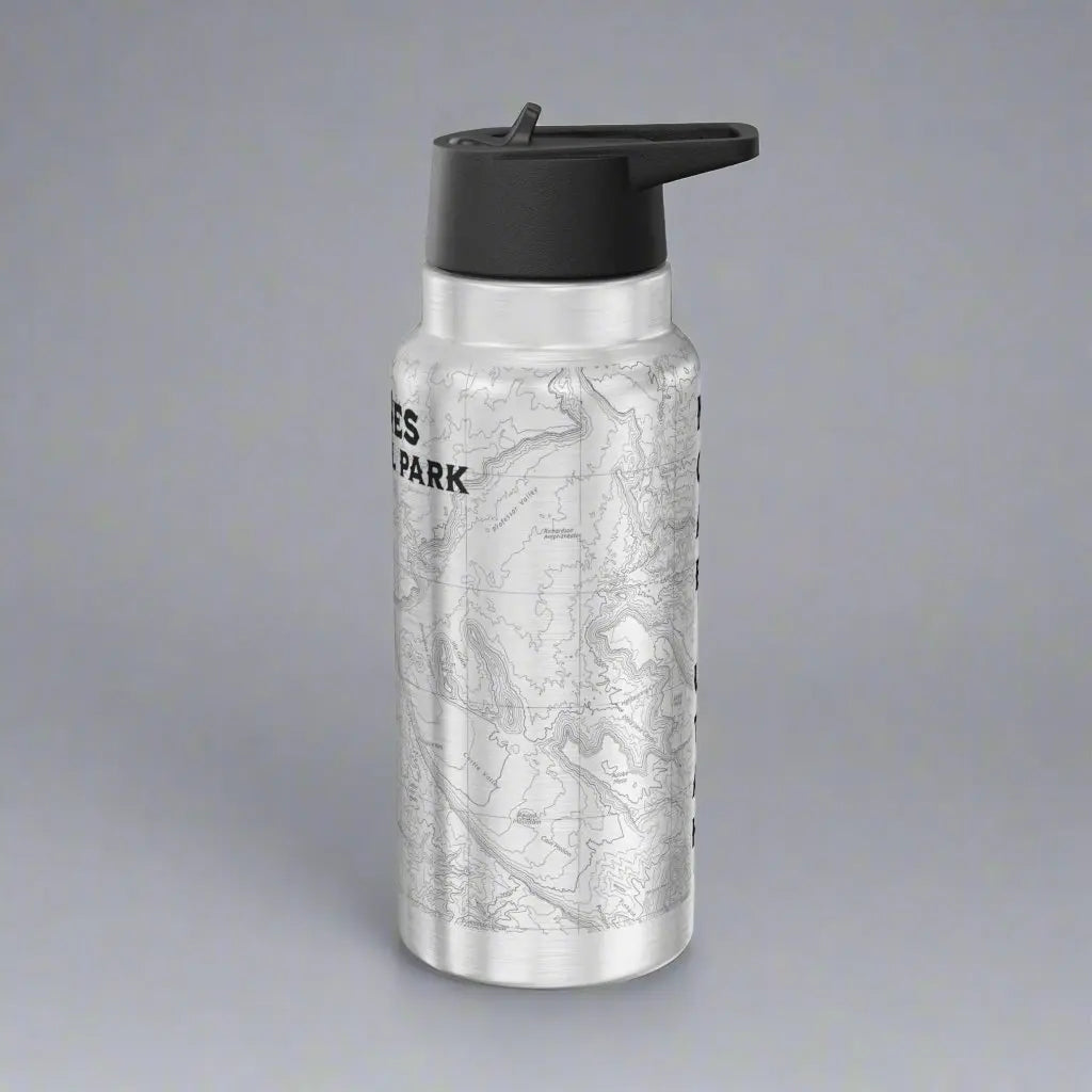 Arches National Park Topographic Insulated Water Bottle Tumbler 32oz Mug Printify