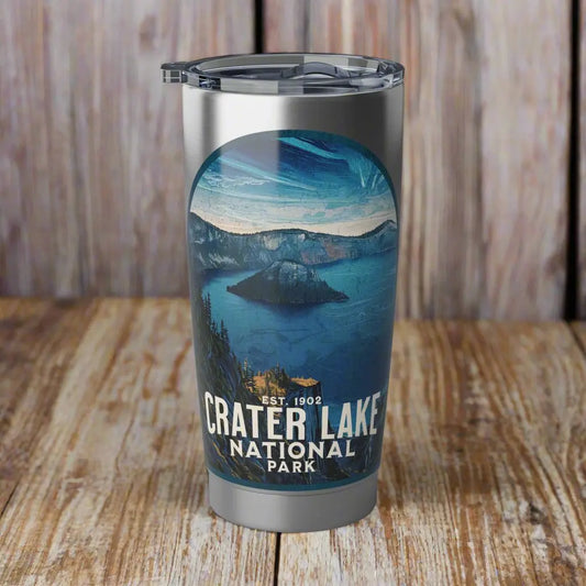 Crater Lake National Park Insulated 20oz Tumbler Mug Printify 20oz Silver