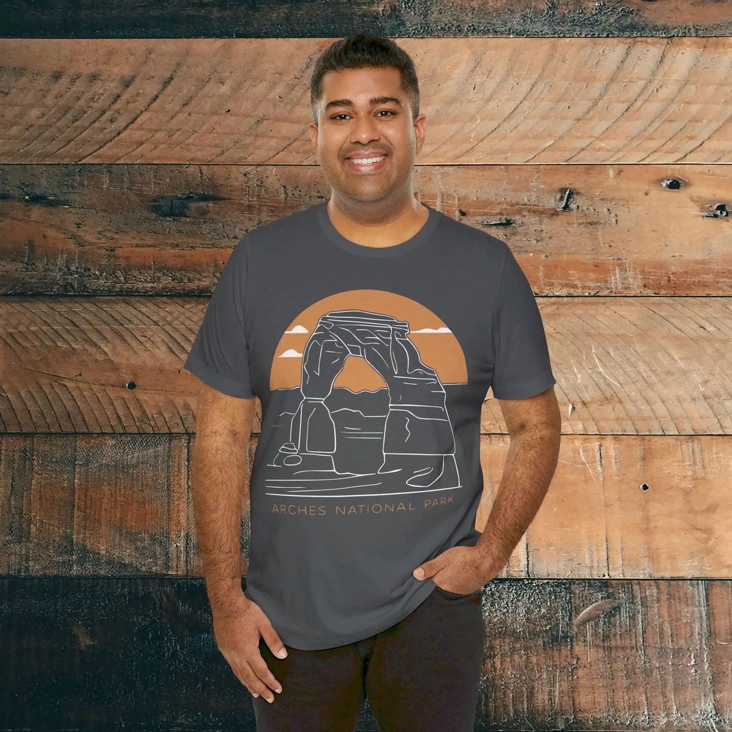 Arches National Park Unisex Fit Soft T-Shirt Delicate Arch Sunset T-Shirt Printify