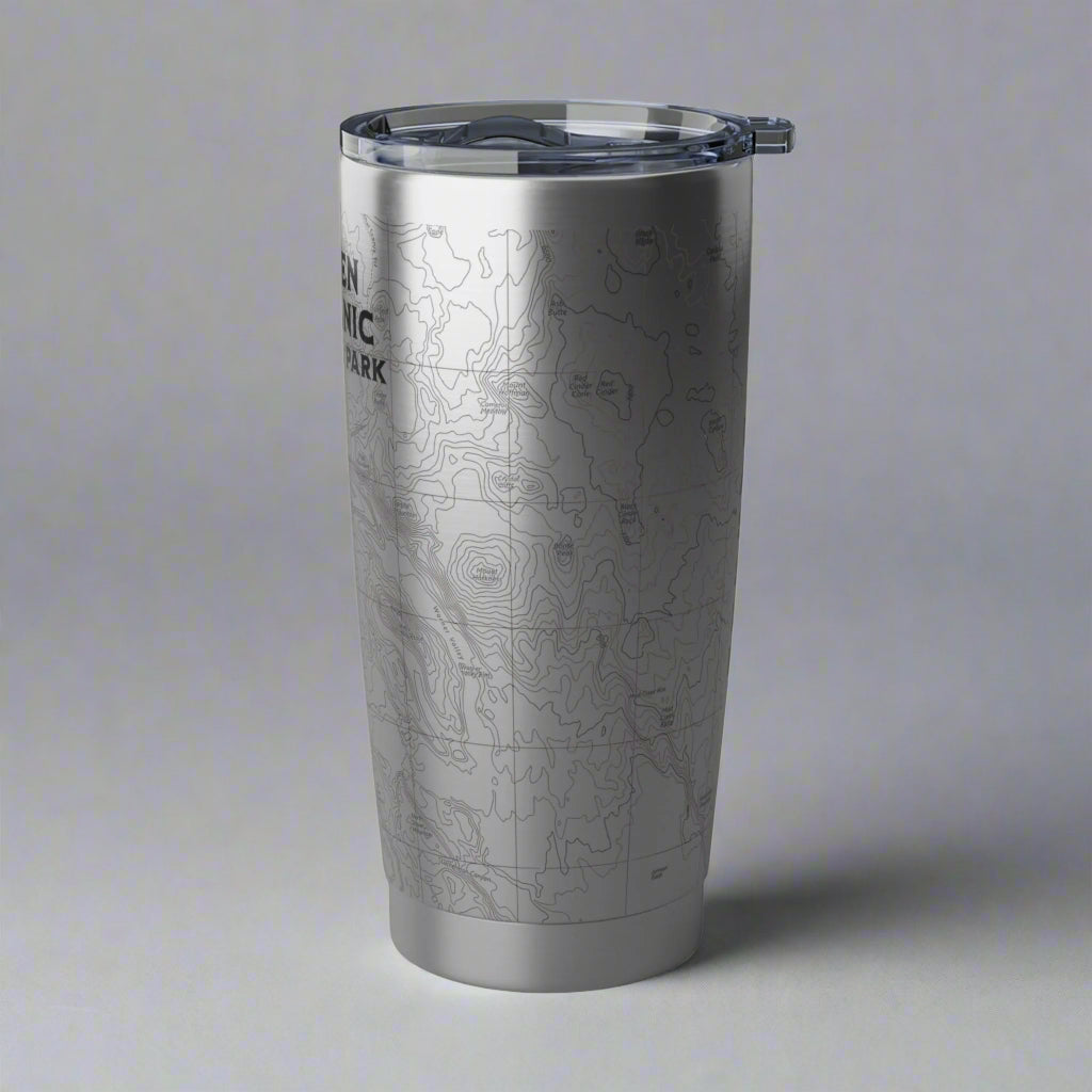 Lassen Volcanic National Park Topo Tumbler Mug Printify