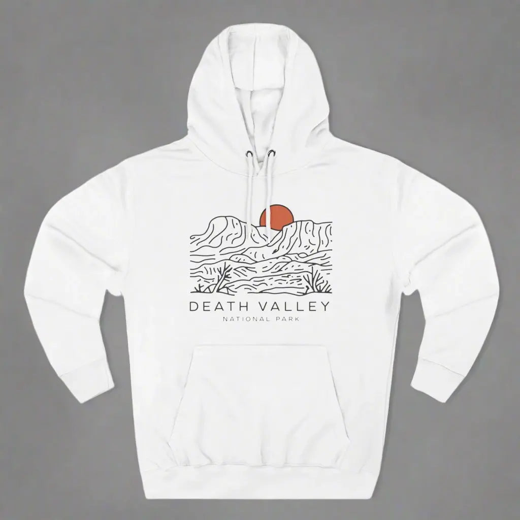 Death Valley National Park Fleece Hoodie Desert Dunes Hoodie Printify S White