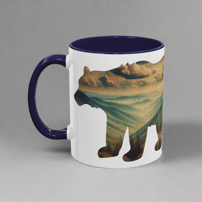 Smoky Mountains Bear Colored Mug Mug Printify 11oz Black