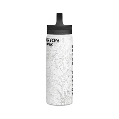 Bryce Canyon National Park Topographic Stainless Steel Water Bottle Handle Lid water bottle Printify