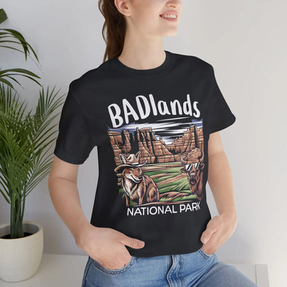 Bad Badlands National Park Unisex T-shirt Buffalo Coyote T-Shirt Printify
