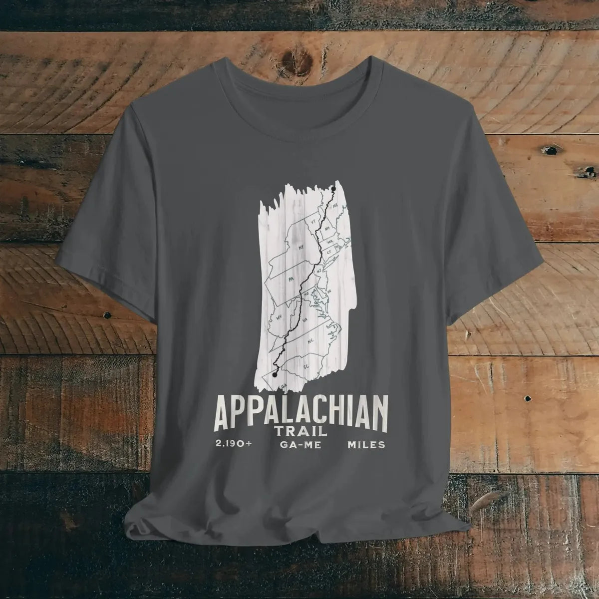 White Blaze Appalachian Trail Unisex T-Shirt Logo Camp Hike Tee T-Shirt Printify Asphalt S