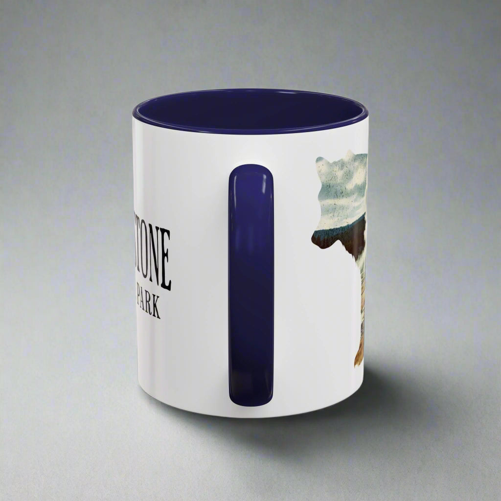Yellowstone Wolf Accent Mug Mug Printify