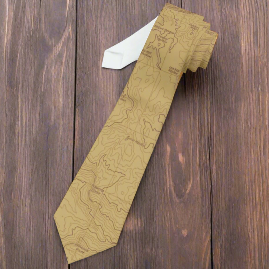 Yosemite National Park Topographic Necktie USGS Topo Map Accessories Printify