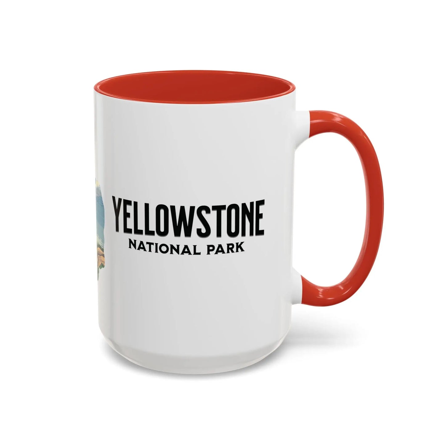 Yellowstone National Park Buffalo old Faithful Geyser Accent Coffee Mug 11oz 15oz Blue Black Pink Red Mug Printify