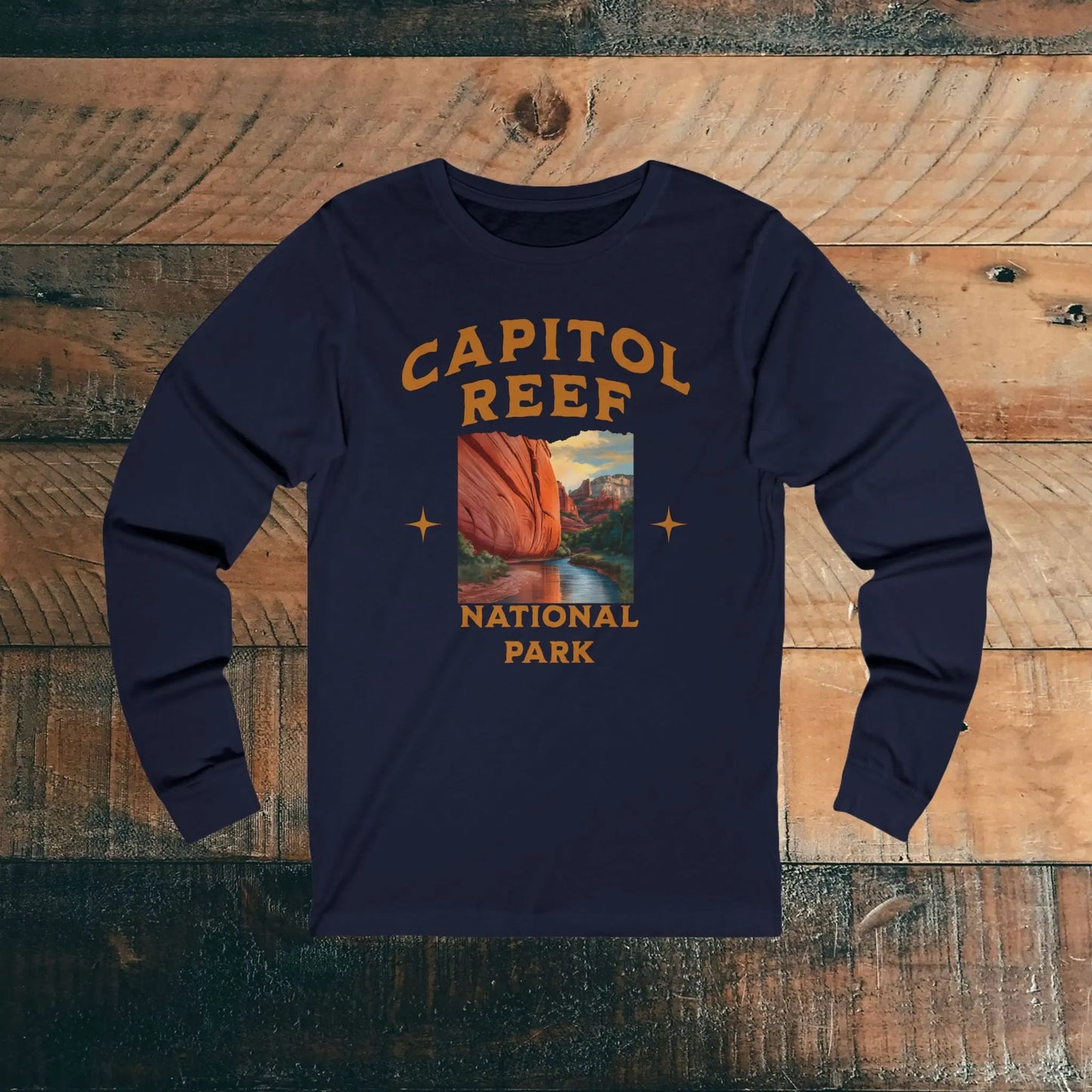 Capitol Reef National Park Unisex Long Sleeve T-shirt Utah Long-sleeve Printify S Navy