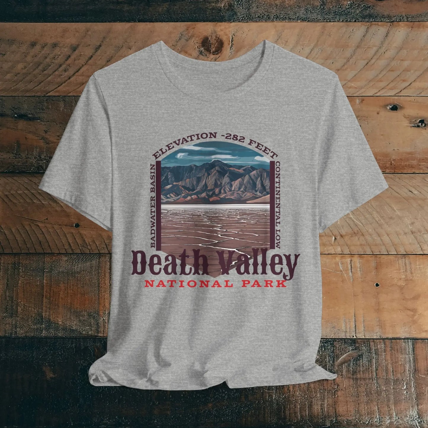 Death Valley National Park Badwater Basin T-shirt T-Shirt Printify Athletic Heather XS