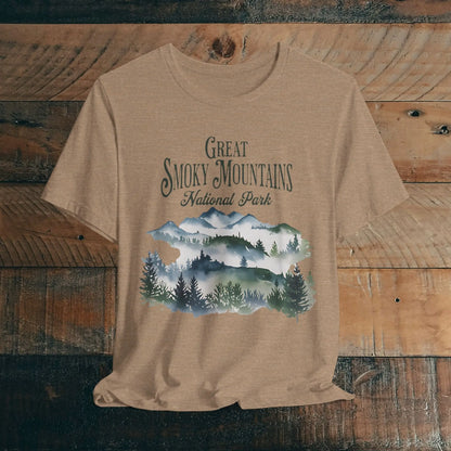 Great Smoky Mountains National Park Unisex T-shirt T-Shirt Printify Heather Tan XS