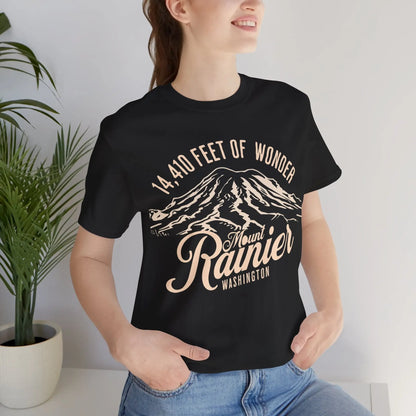 Mount Rainier Washington Unisex Soft Short Sleeve T-Shirt 14k Ft Of Wonder T-Shirt Printify