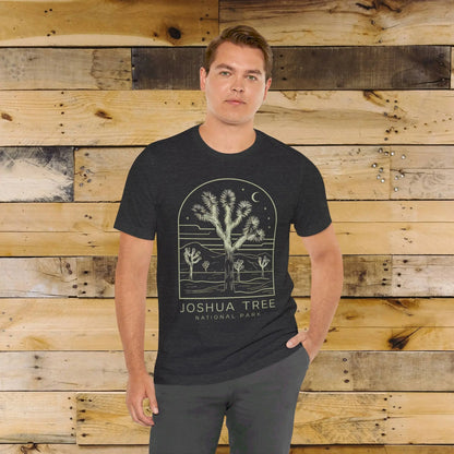 Joshua Tree National Park Desert Line Art Unisex Fit Soft T-Shirt T-Shirt Printify