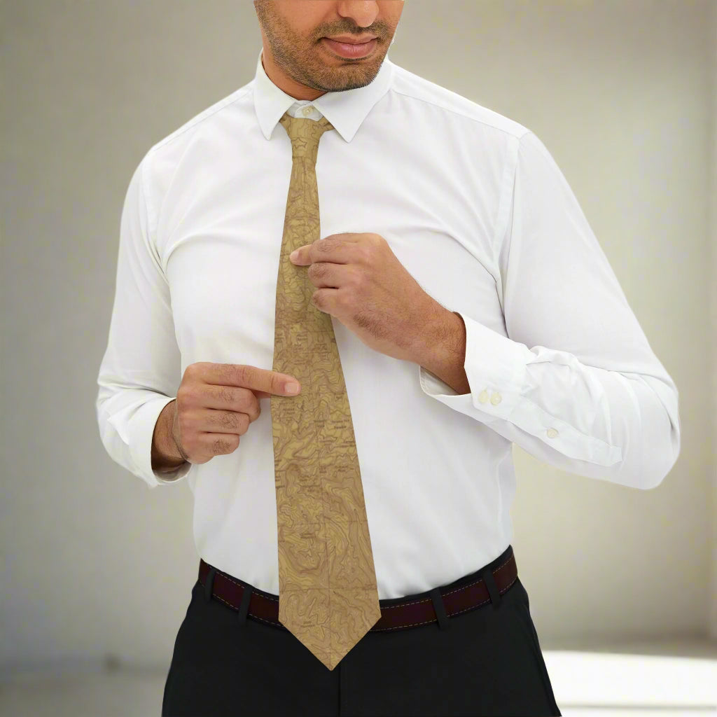 Mount Rainier Topographic Necktie USGS National Park Topo Map Accessories Printify