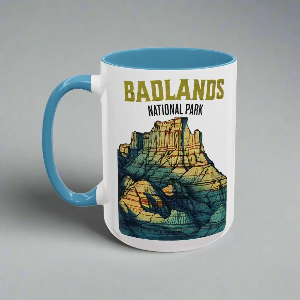 Badlands National Park Accent Coffee Mug 11oz 15oz Mug Printify 15oz Light Blue