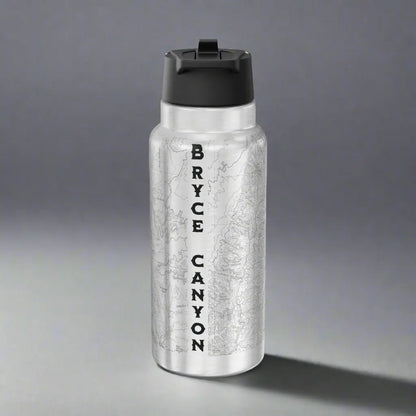Bryce Canyon National Park Topographic Insulated Water Bottle Tumbler 32oz Mug Printify