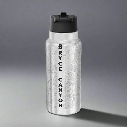 Bryce Canyon National Park Topographic Insulated Water Bottle Tumbler 32oz Mug Printify