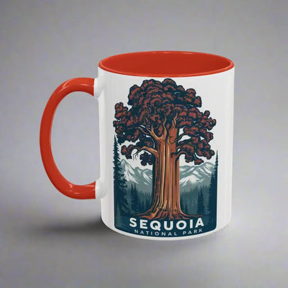 Sequoia National Park Big Tree Coffee Mug Mug Printify 11oz Red