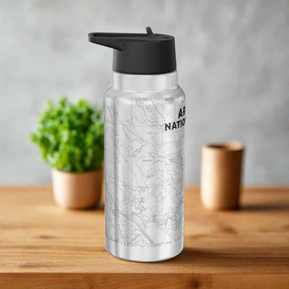 Arches National Park Topographic Insulated Water Bottle Tumbler 32oz Mug Printify