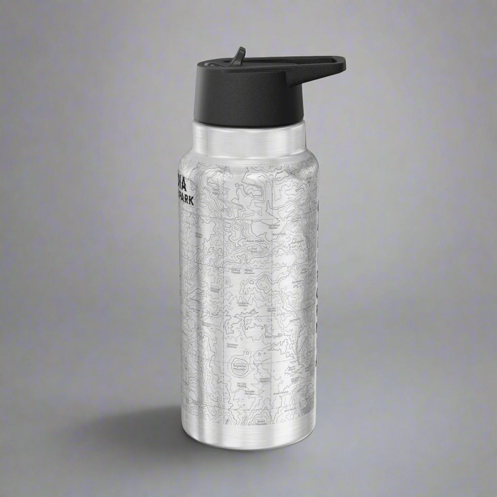 Sequoia Topographic Water Bottle Tumbler Mug Printify