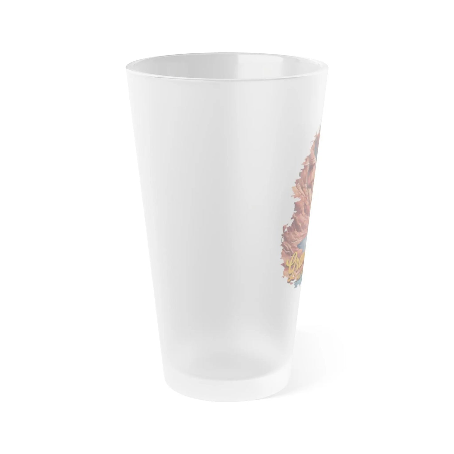 Grand Canyon National Park Frosted Pint Glass 16oz Distressed River Graphic Drinkware Printify