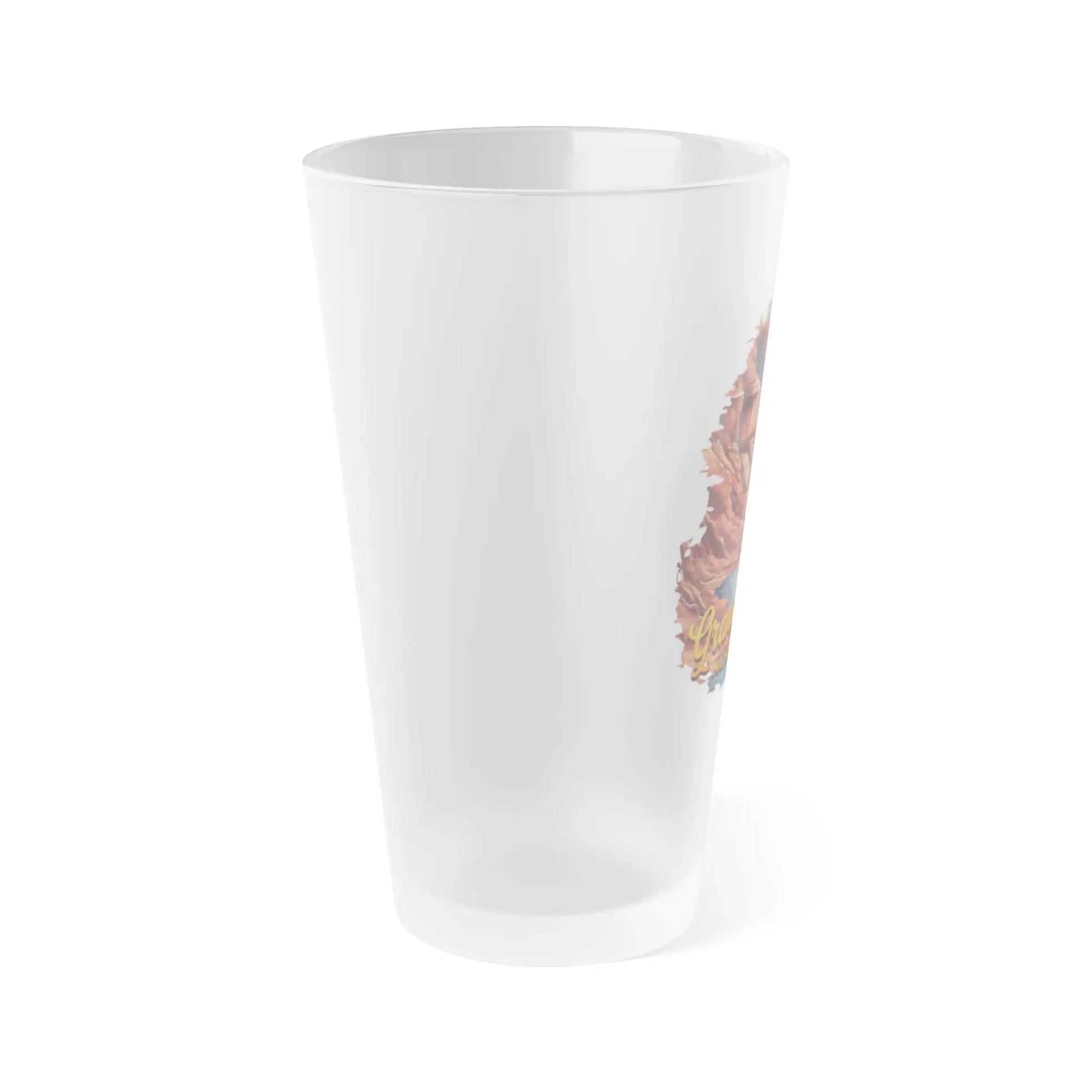Grand Canyon National Park Frosted Pint Glass 16oz Distressed River Graphic Drinkware Printify