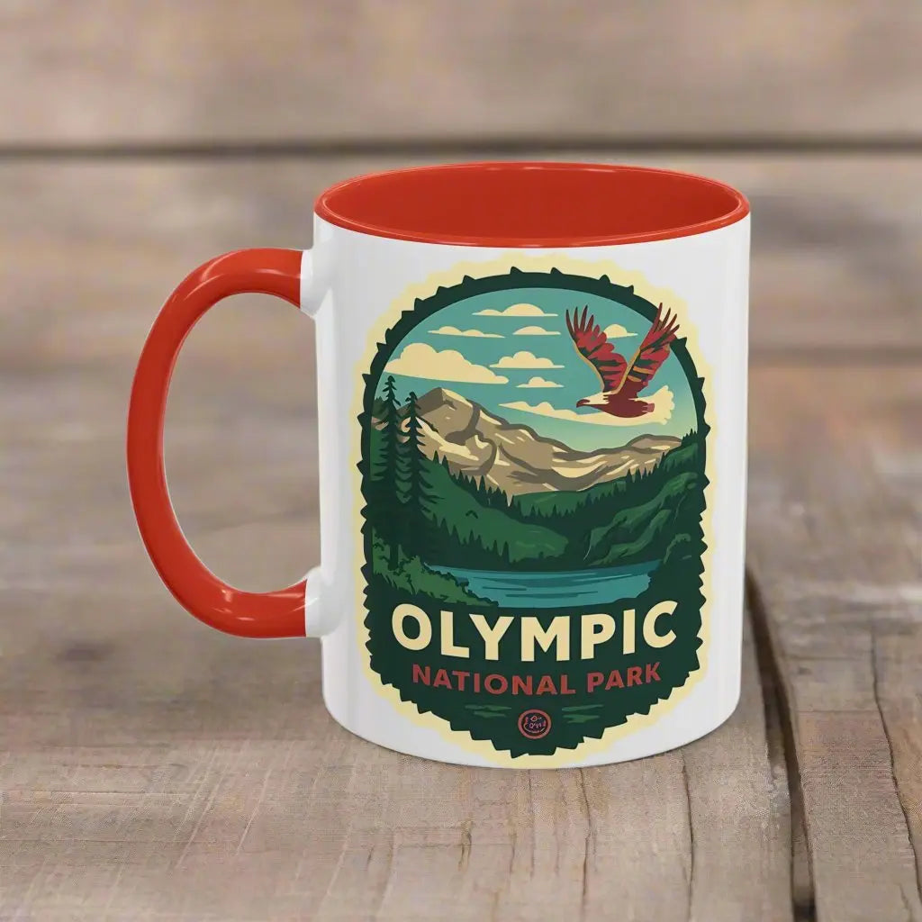 Glacier National Park Accent Coffee Mug 11oz 15oz Mug Printify 11oz Red