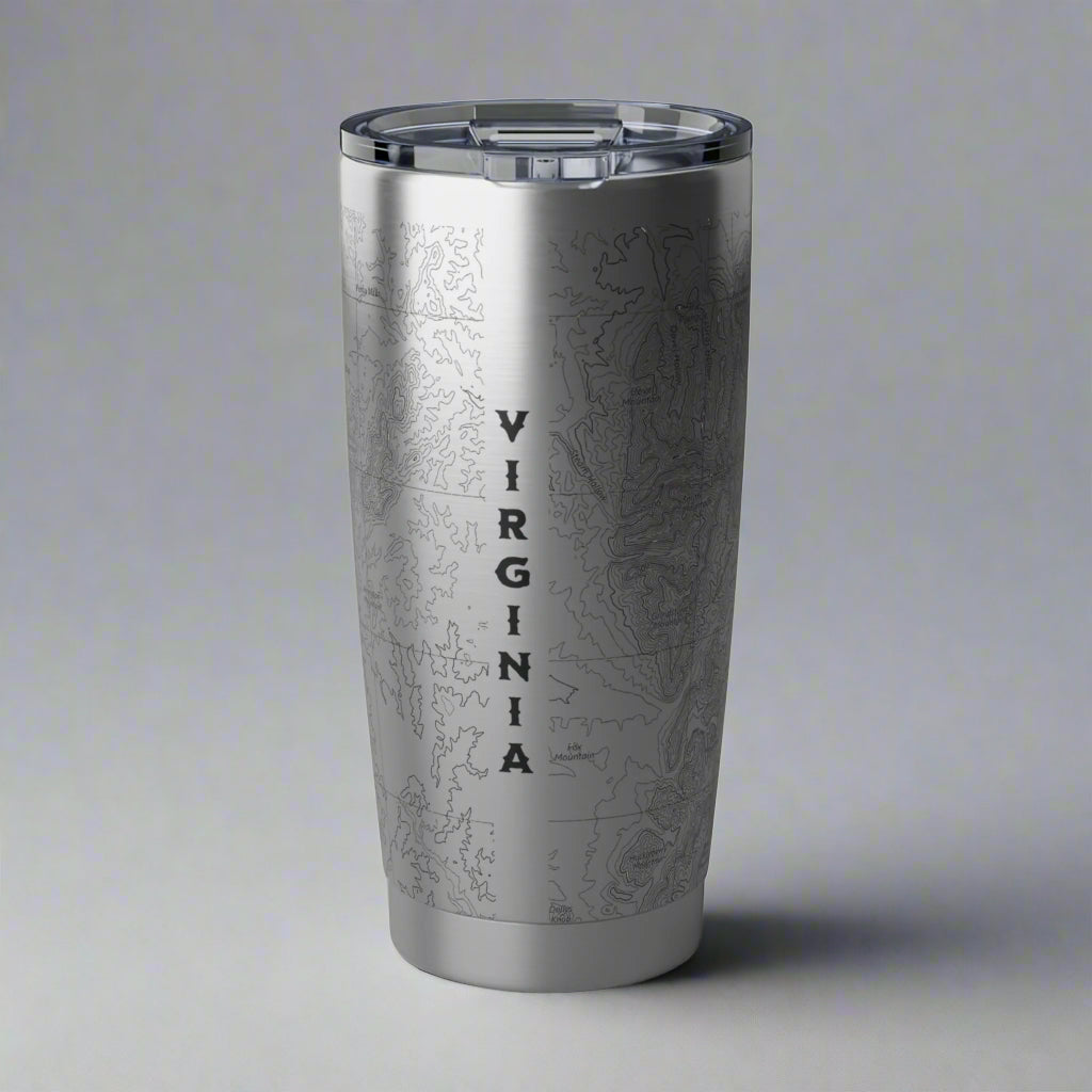 Shenandoah National Park Topographic Insulated Tumbler 20oz USGS Virginia Topo Map Coffee Cup On The Go Tumbler Printify