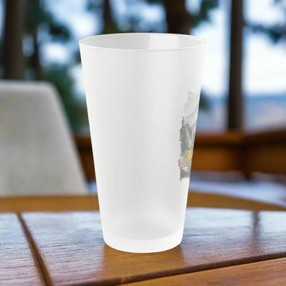 Mount Rainier National Park Frosted Pint Glass, 16oz Mug Printify
