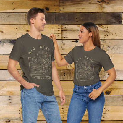 Big Bend National Park Unisex Fit Soft T-Shirt Curving River T-Shirt Printify