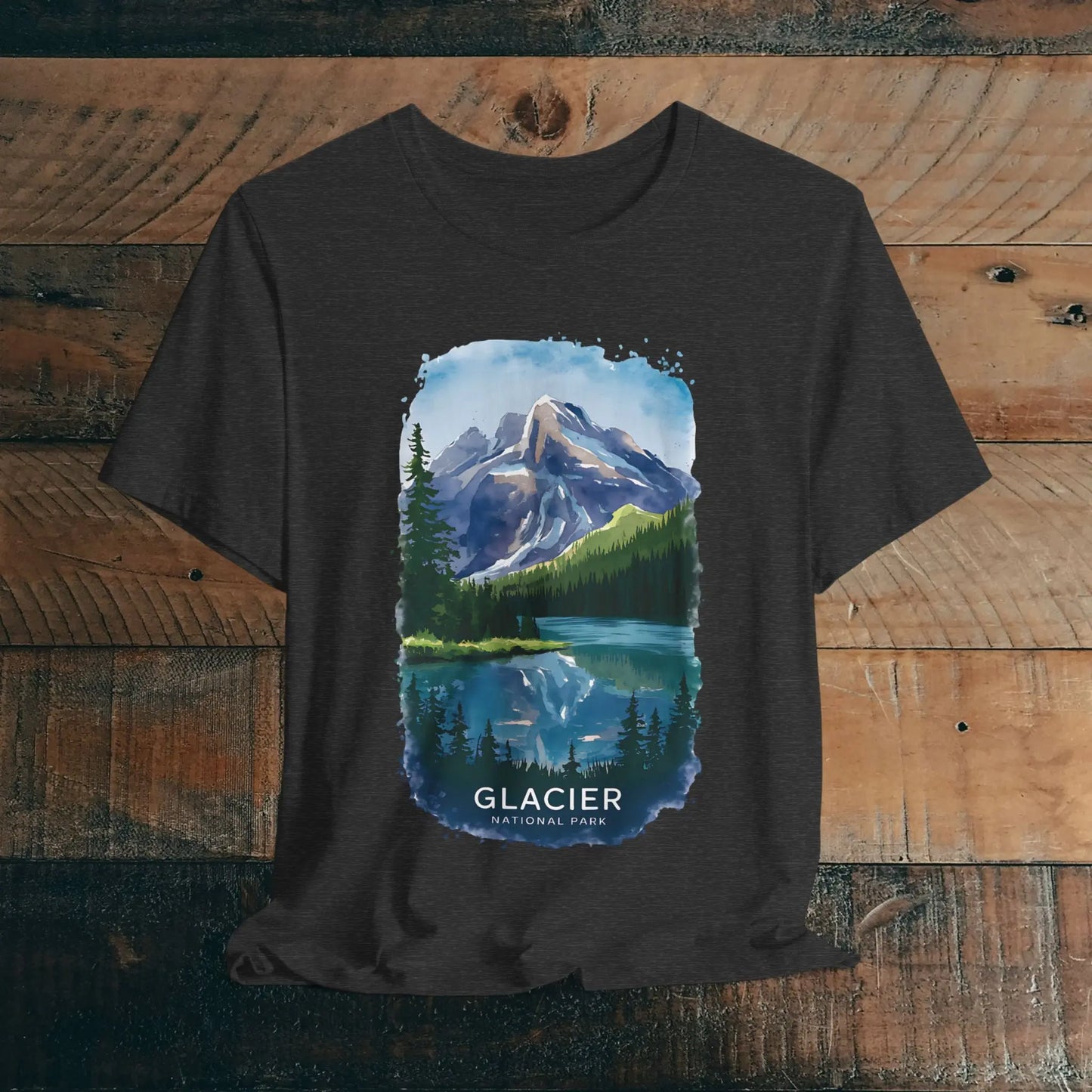 Glacier National Park Unisex T-Shirt T-Shirt Printify Dark Grey Heather XS