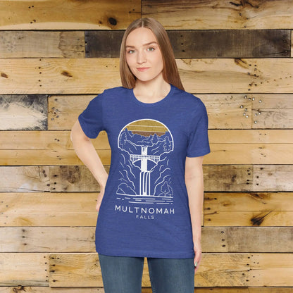 Multnomah Falls Oregon Unisex Fit Soft T-shirt River Gorge T-Shirt Printify