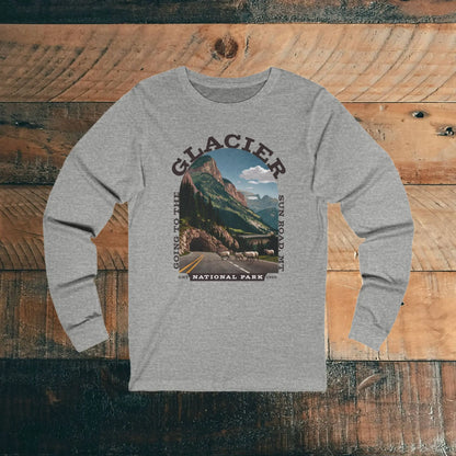 Glacier National Park Going To The Sun Road Unisex Long Sleeve T-shirt Long-sleeve Printify S Athletic Heather