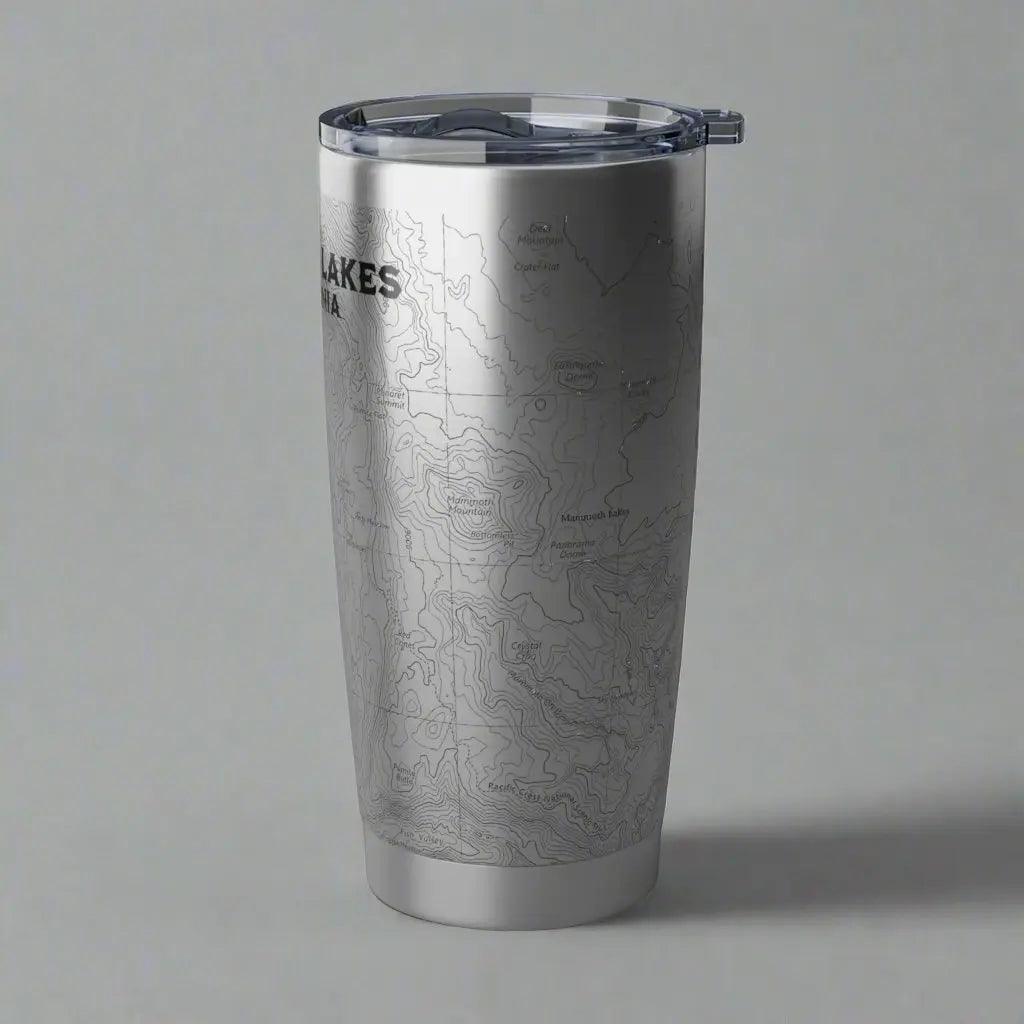 Mammoth Lakes California Topographic Tumbler 20oz USGS Map Mug Printify