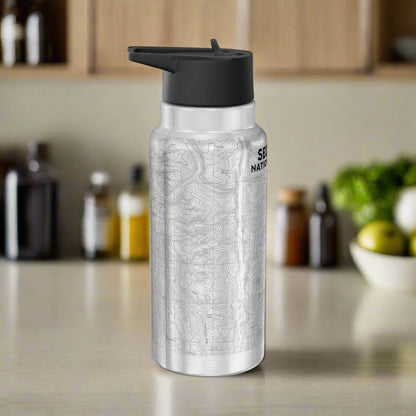 Sequoia Topographic Water Bottle Tumbler Mug Printify