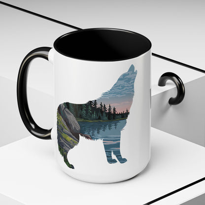 Voyageurs National Park Accent Mug Wolf Mug Printify