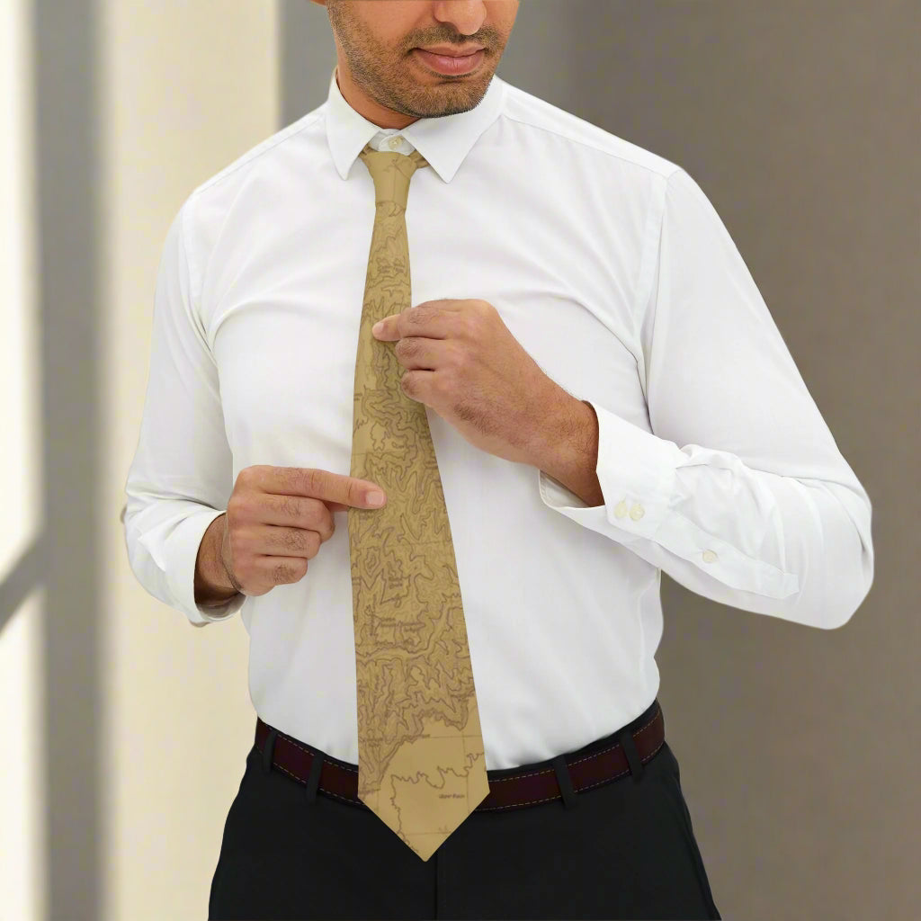 Grand Canyon National Park Topographic Necktie USGS Topo Map Accessories Printify