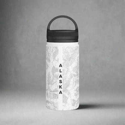 Denali National Park Topographic Stainless Steel Water Bottle Handle Lid Alaska 20,310 Ft. Mug Printify