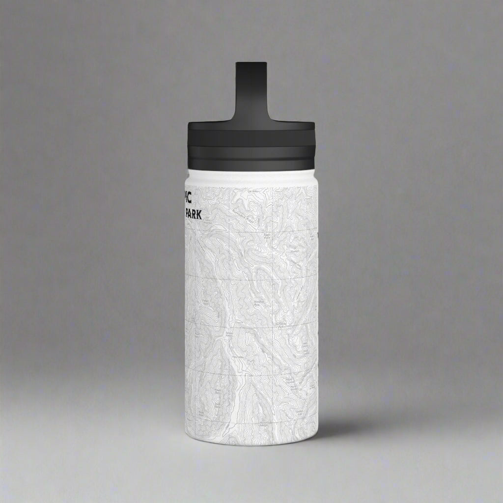 Olympic National Park Topographic Stainless Steel Water Bottle Handle Lid Mug Printify