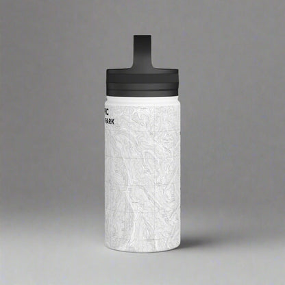 Olympic National Park Topographic Stainless Steel Water Bottle Handle Lid Mug Printify