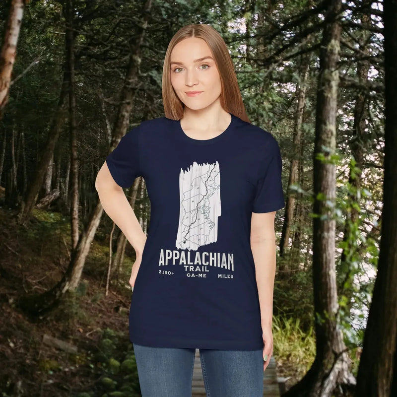 White Blaze Appalachian Trail Unisex T-Shirt Logo Camp Hike Tee T-Shirt Printify
