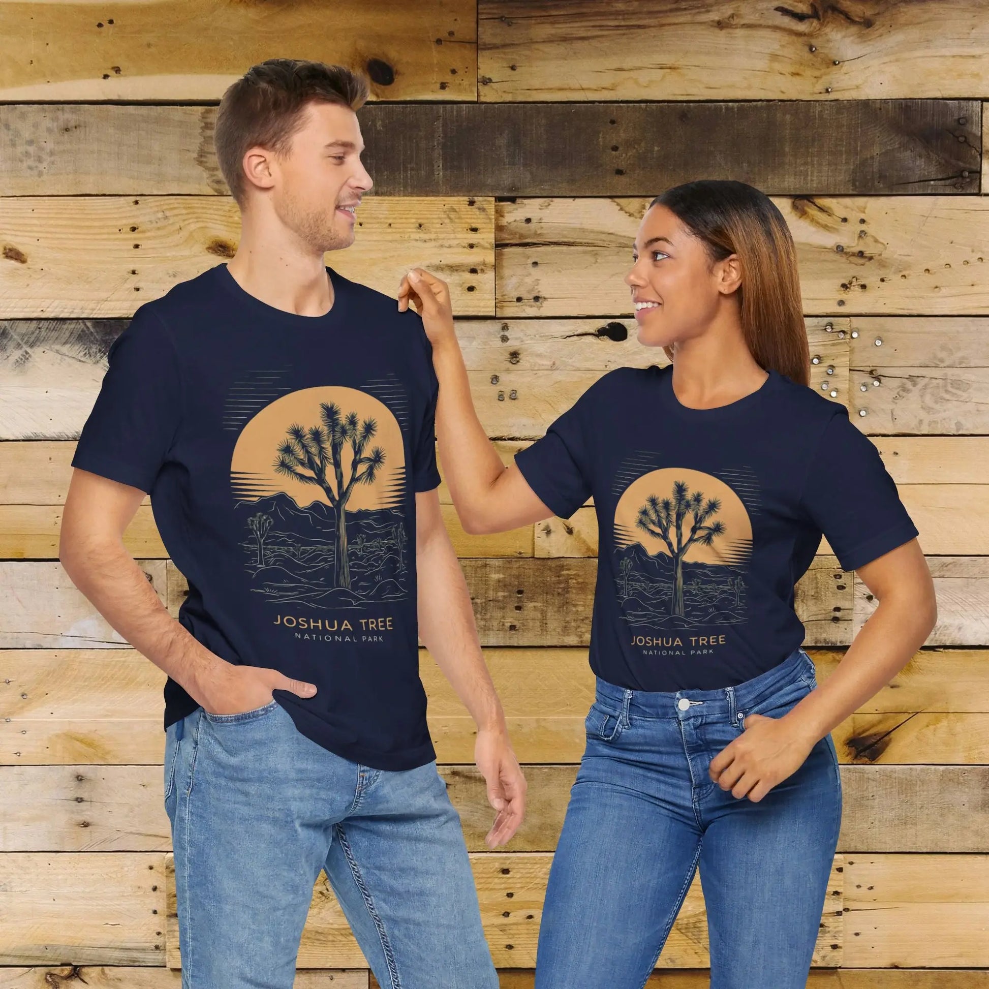 Joshua Tree National Park Unisex Fit Soft T-Shirt Desert Line Art T-Shirt Printify