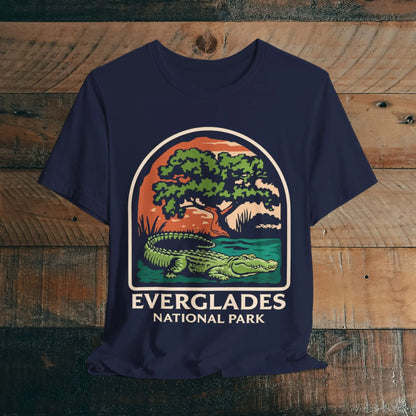 Everglades National Park Unisex Fit T-Shirt Alligator Tee T-Shirt Printify Navy XS