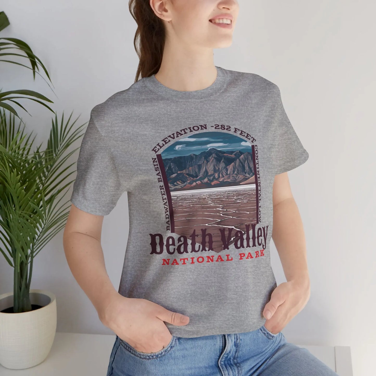 Death Valley National Park Unisex Jersey Tee Airlume Cotton Badwater Basin - Park Service Apparel