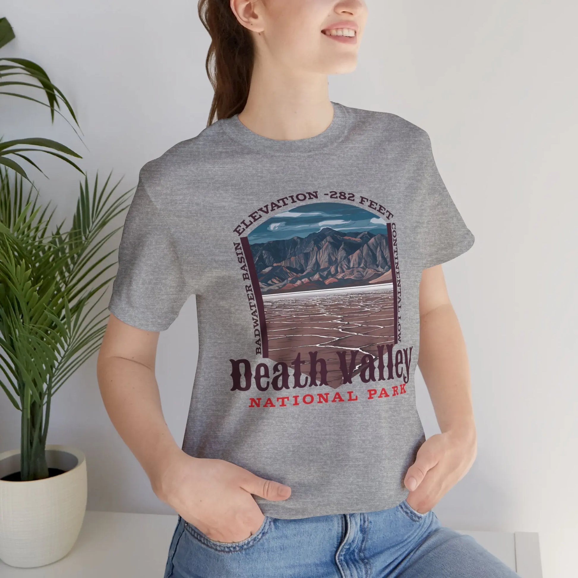 Death Valley National Park Unisex Jersey Tee Airlume Cotton Badwater Basin - Park Service Apparel