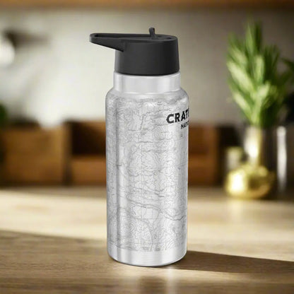 Crater Lake National Park Topographic Insulated Water Bottle Tumbler 32oz Mug Printify