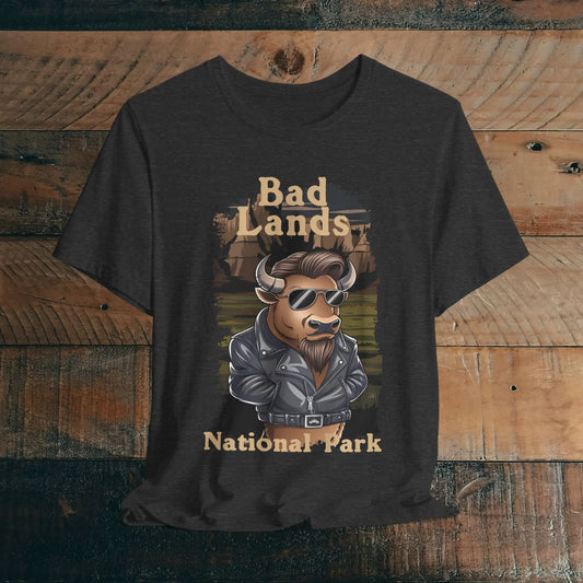 Bad Buffalo Badlands National Park Unisex T-shirt T-Shirt Printify Dark Grey Heather XS