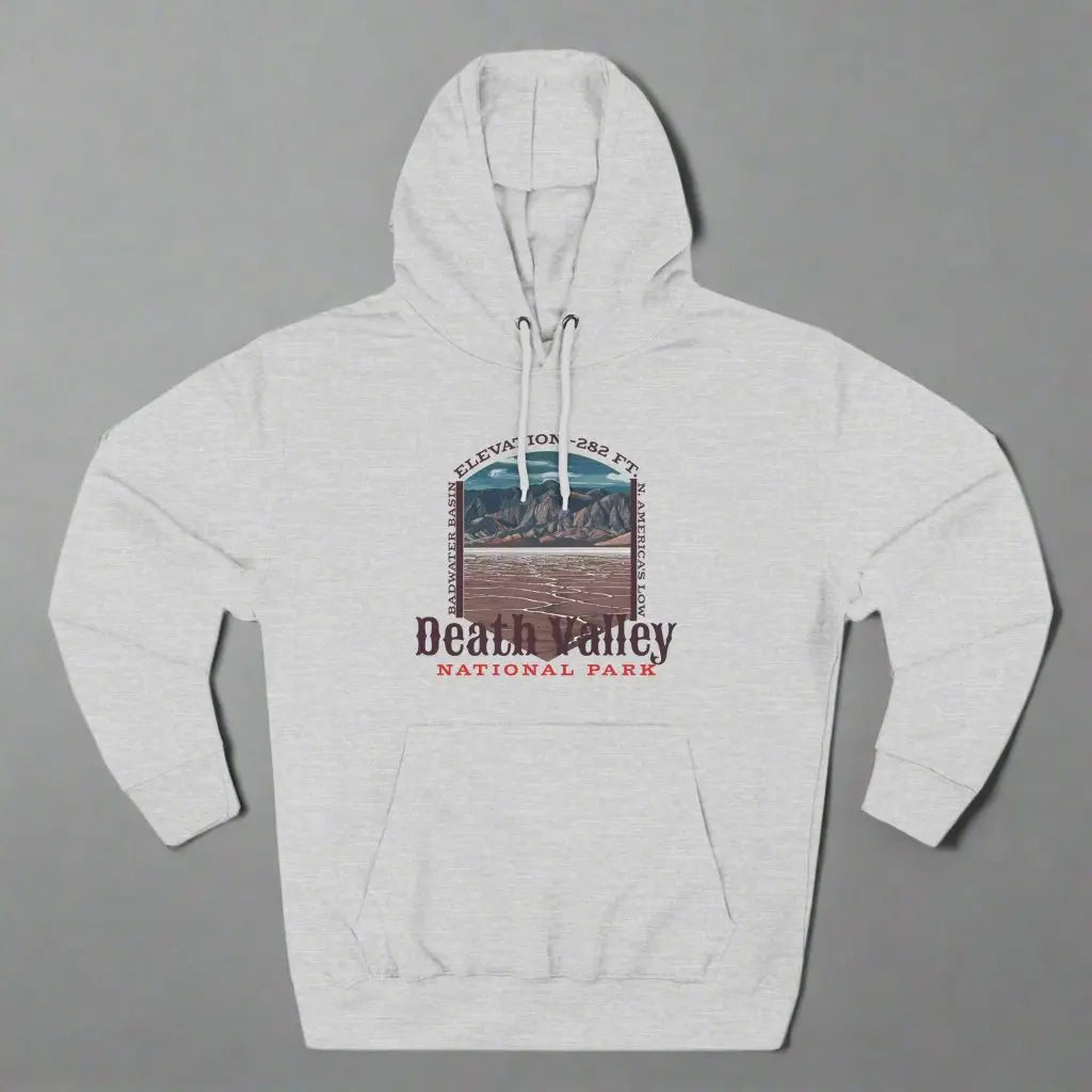 Death Valley National Park Unisex Fit Fleece Hoodie Badwater Basin Hoodie Printify S Heather Grey