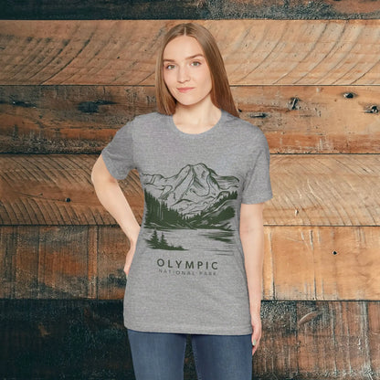 Olympic National Park Unisex Fit Soft T-Shirt Mountain View Coastal Art T-Shirt Printify